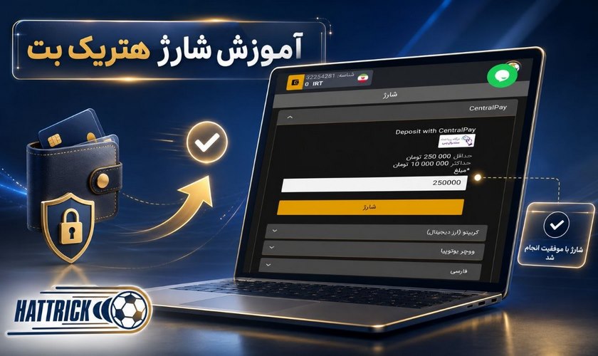 آموزش شارژ هتریک بت